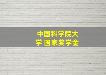 中国科学院大学 国家奖学金